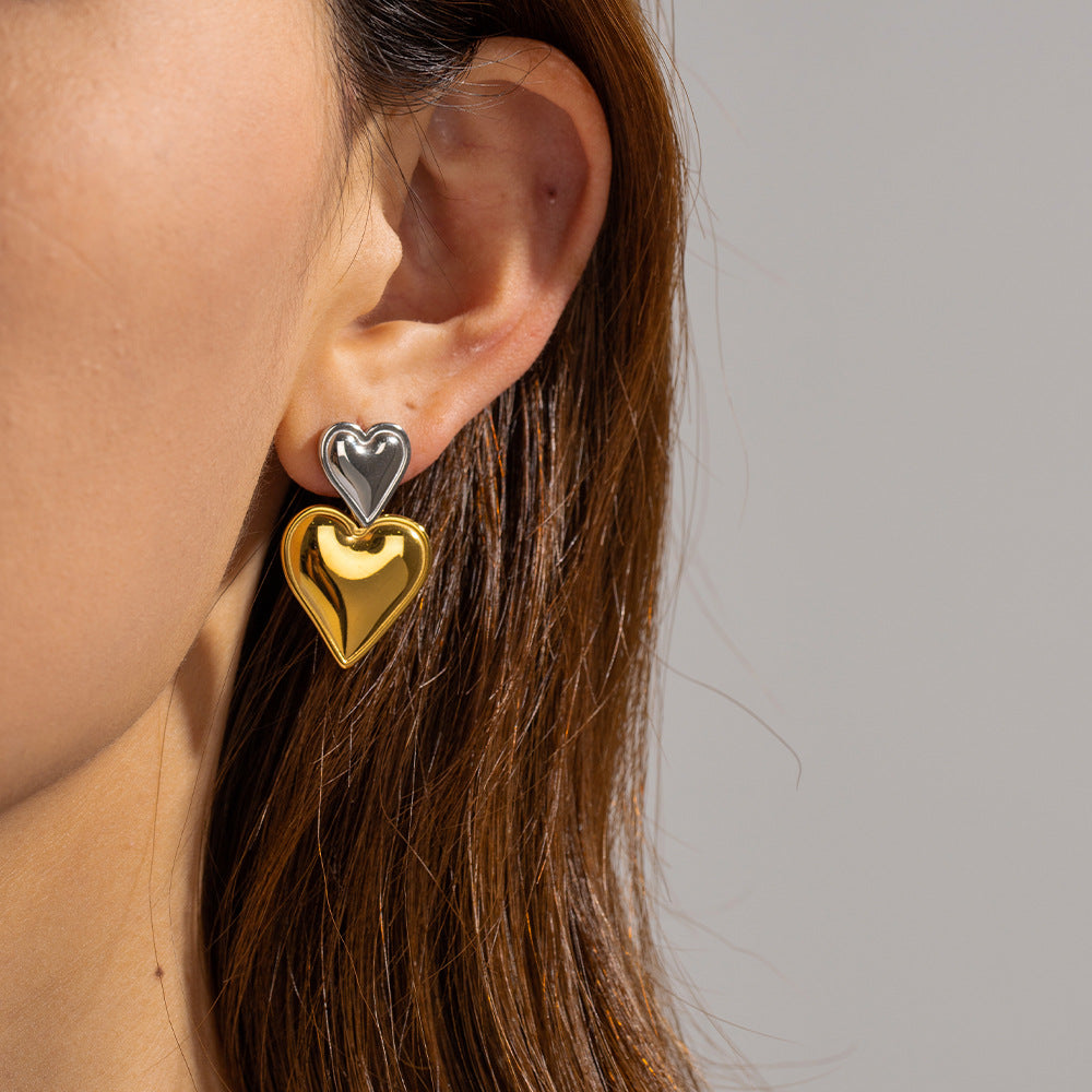 Zofia Two Tone Heart Earrings Image