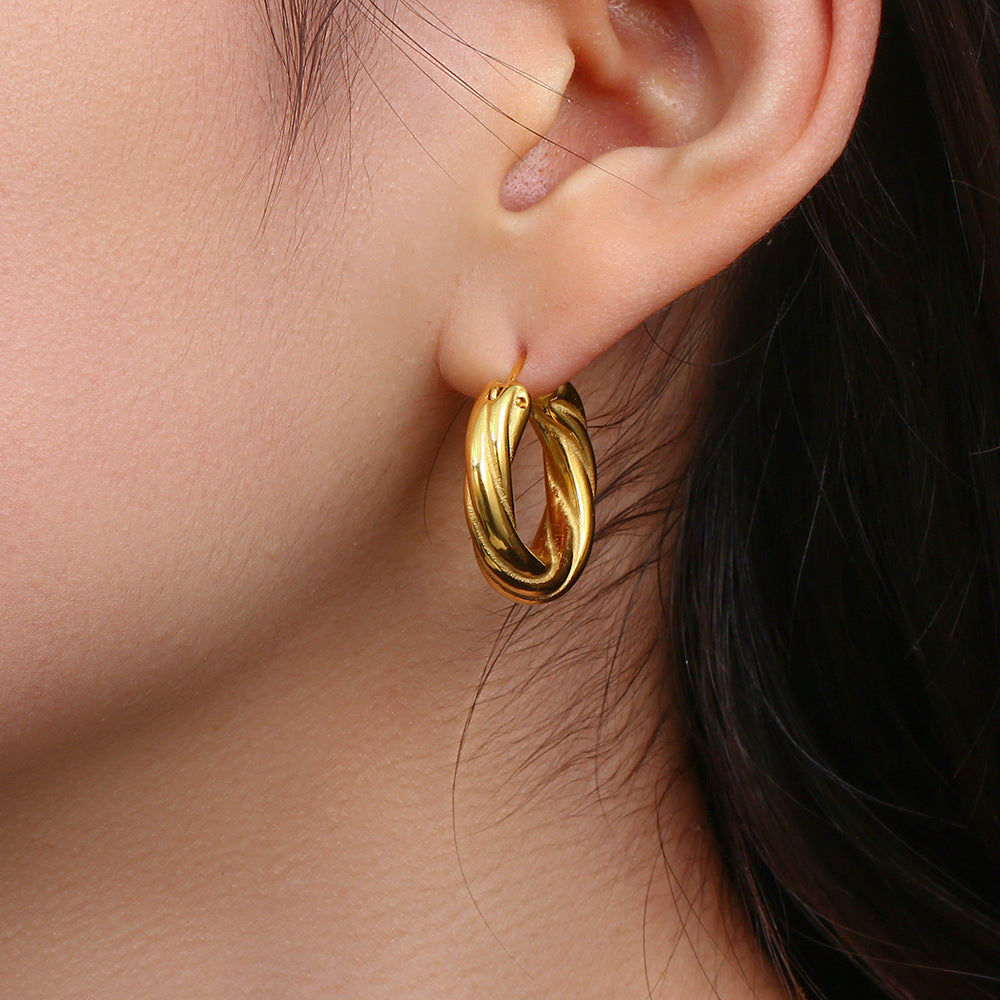 Denisse Twisted Hoop Earrings Image