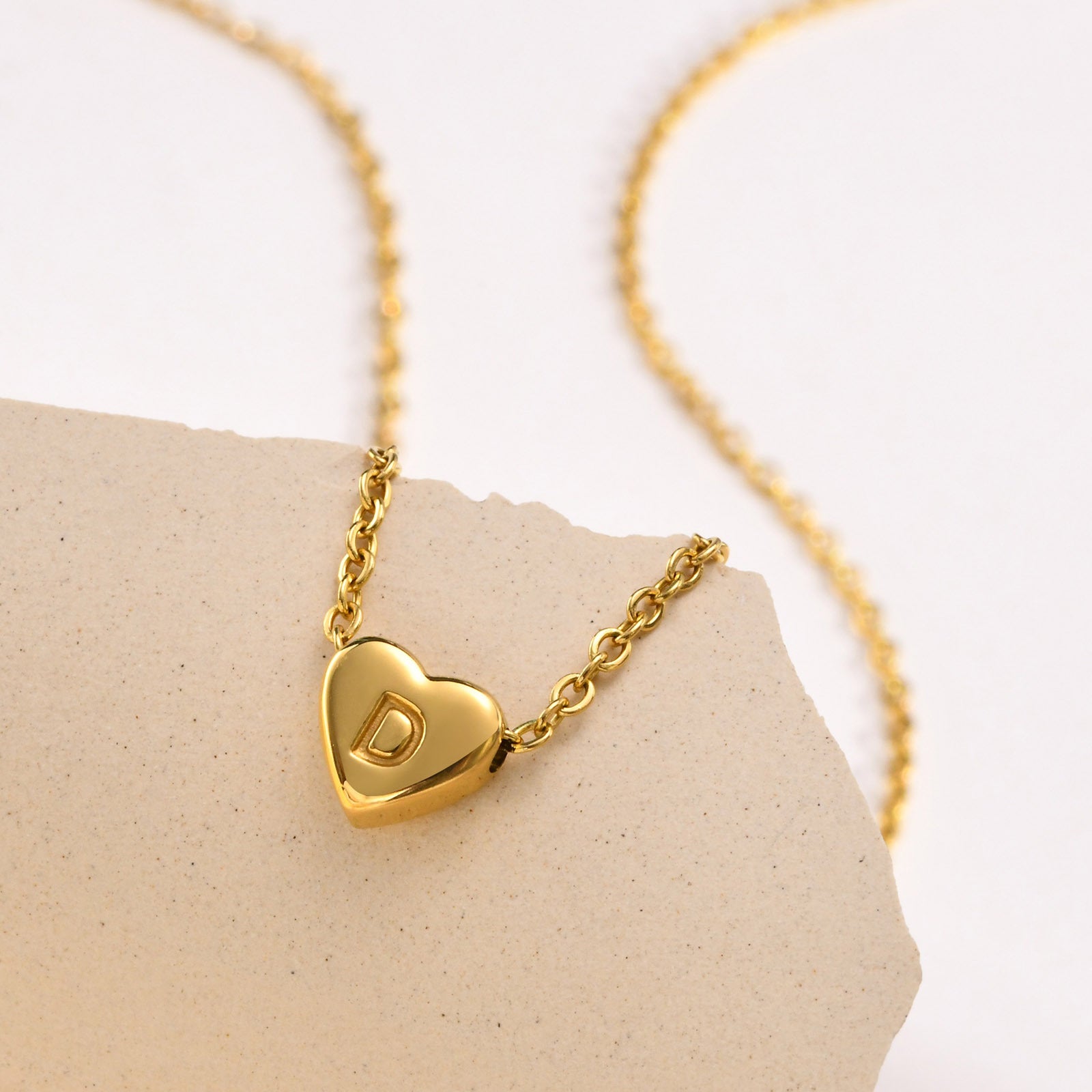 Heart Initial Gold Necklace Image