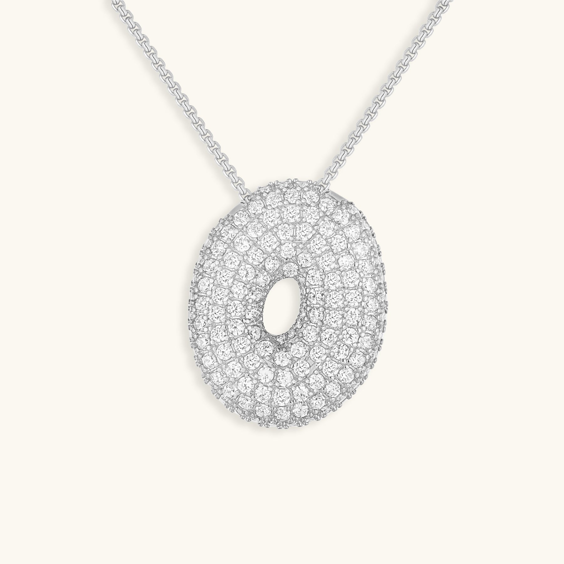 Bubble Initial Diamond Necklace Image