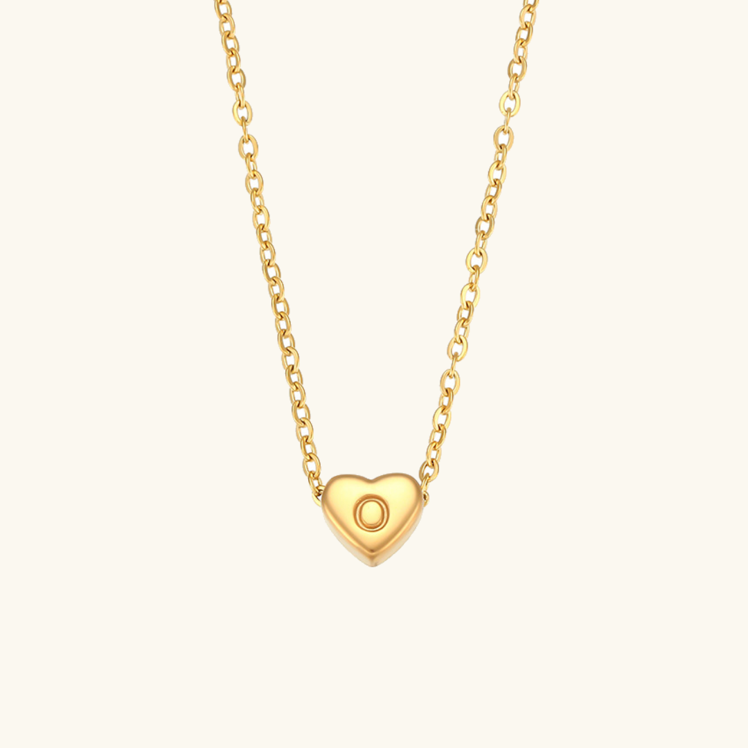 Heart Initial Gold Necklace Image