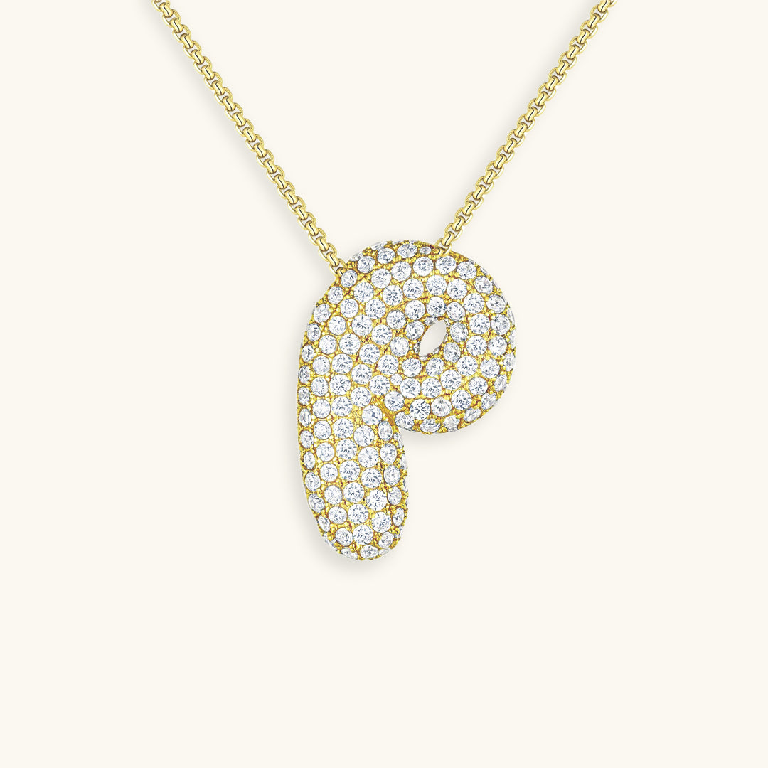 Bubble Initial Diamond Necklace Image