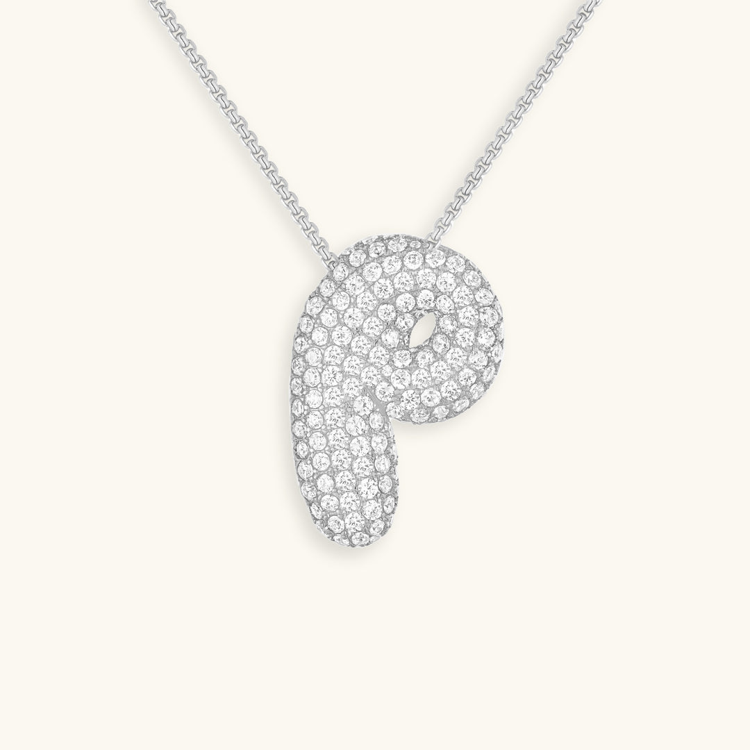 Bubble Initial Diamond Necklace Image