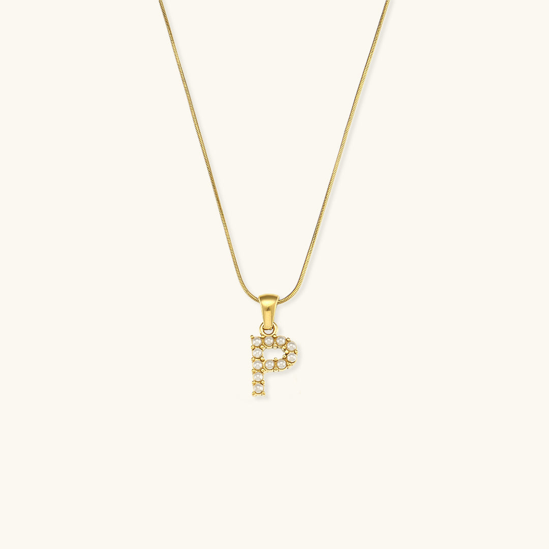 Augustine Initial Letter Pearl Necklace Image