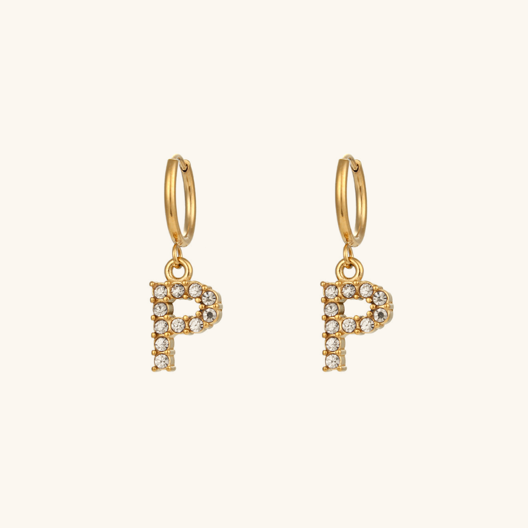 Wilhemina Initial Letter Earrings Image