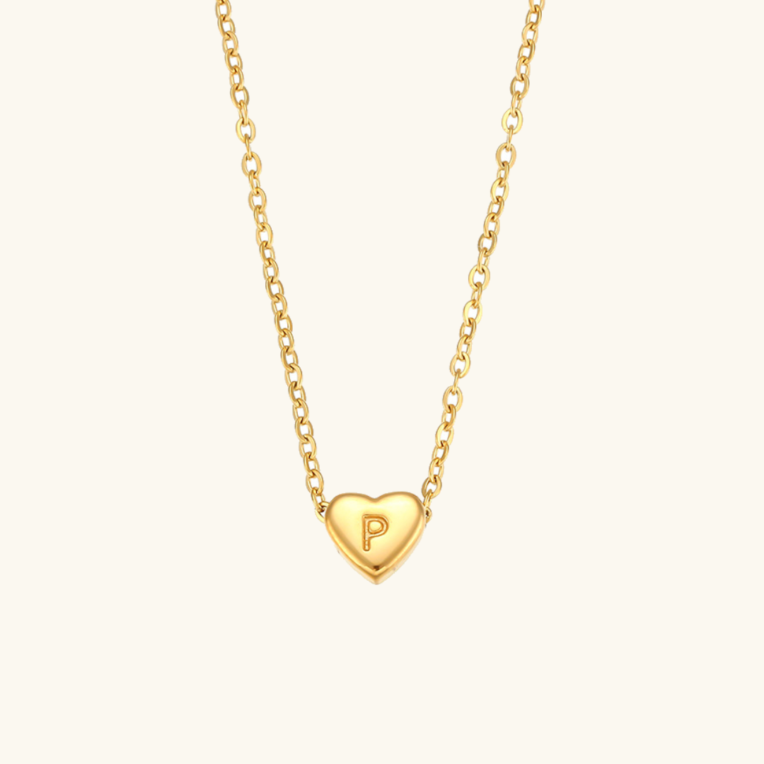 Heart Initial Gold Necklace Image