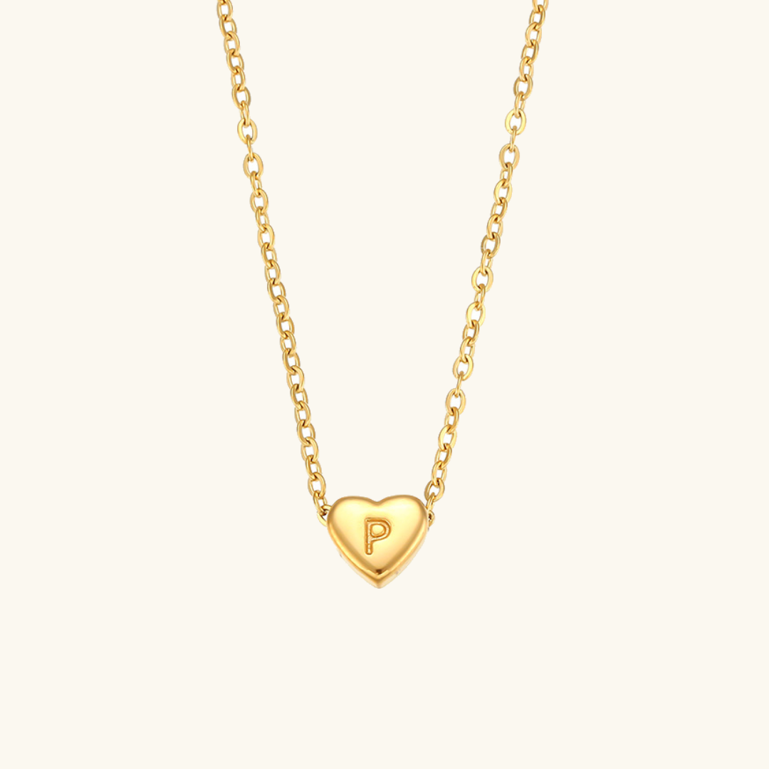 Heart Initial Gold Necklace