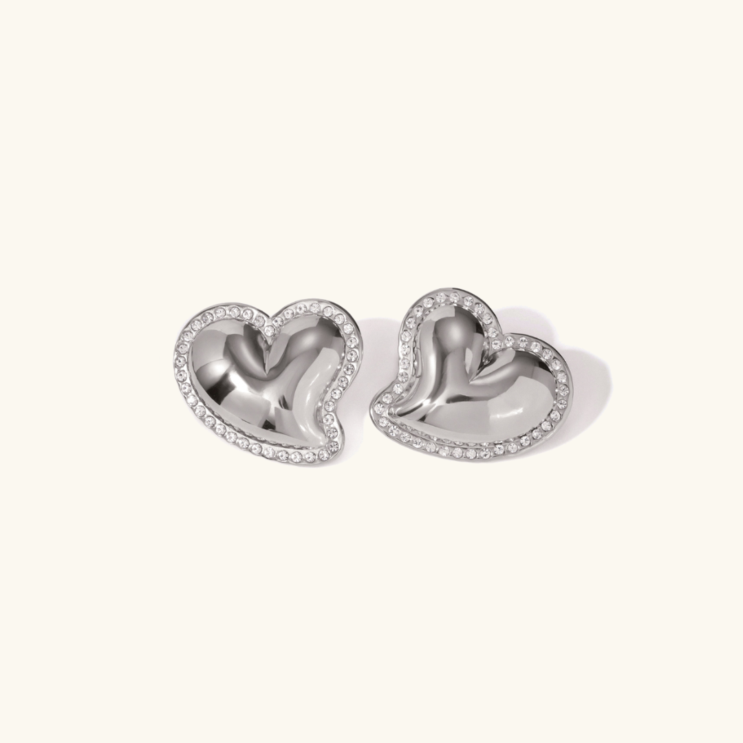 Holly Heart Gold Earrings Image