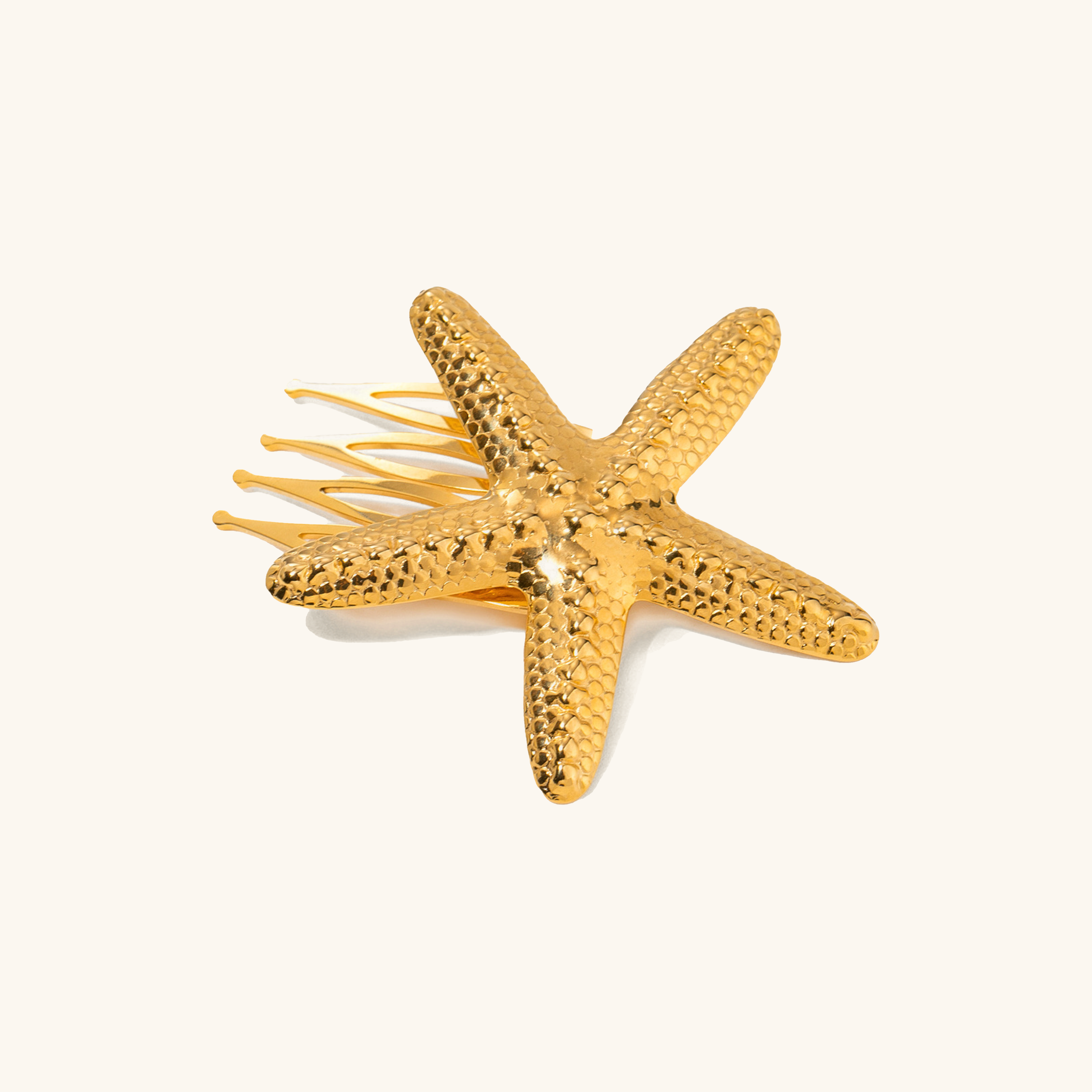 Dewdrop Starfish Gold Hair Comb Image