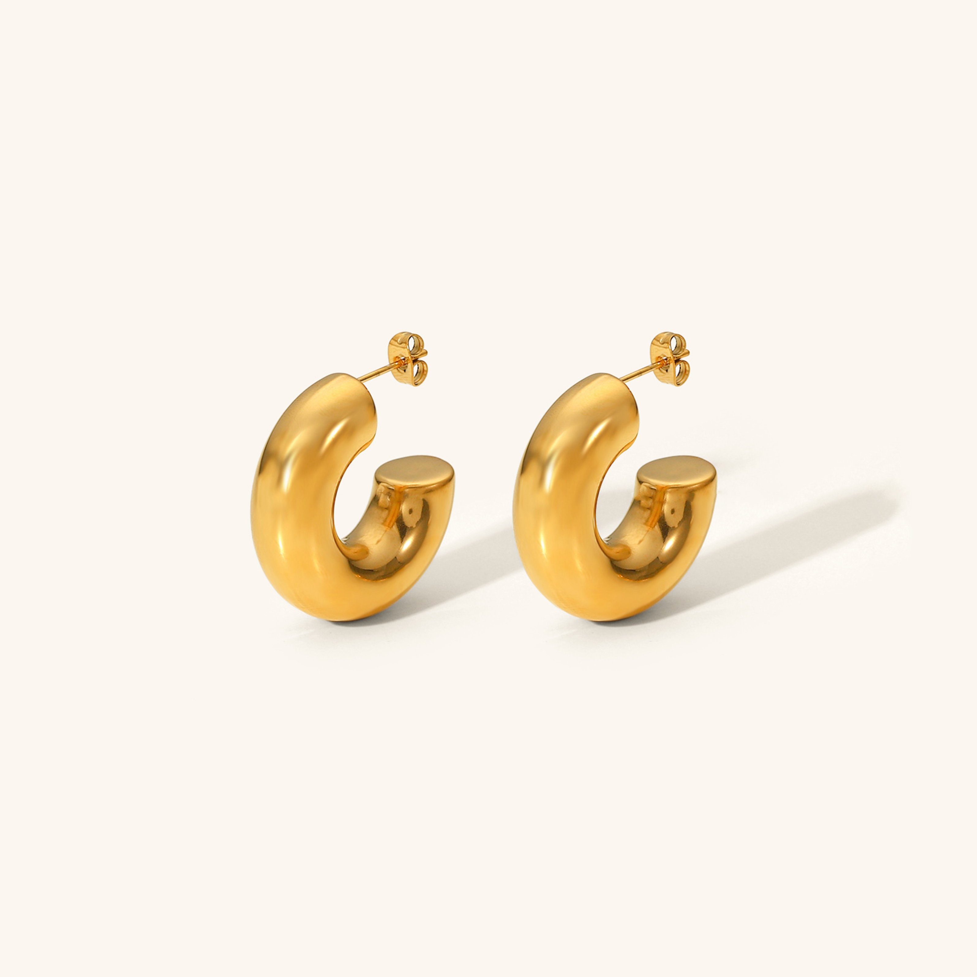 Natalia Chunky Gold Hoops Image