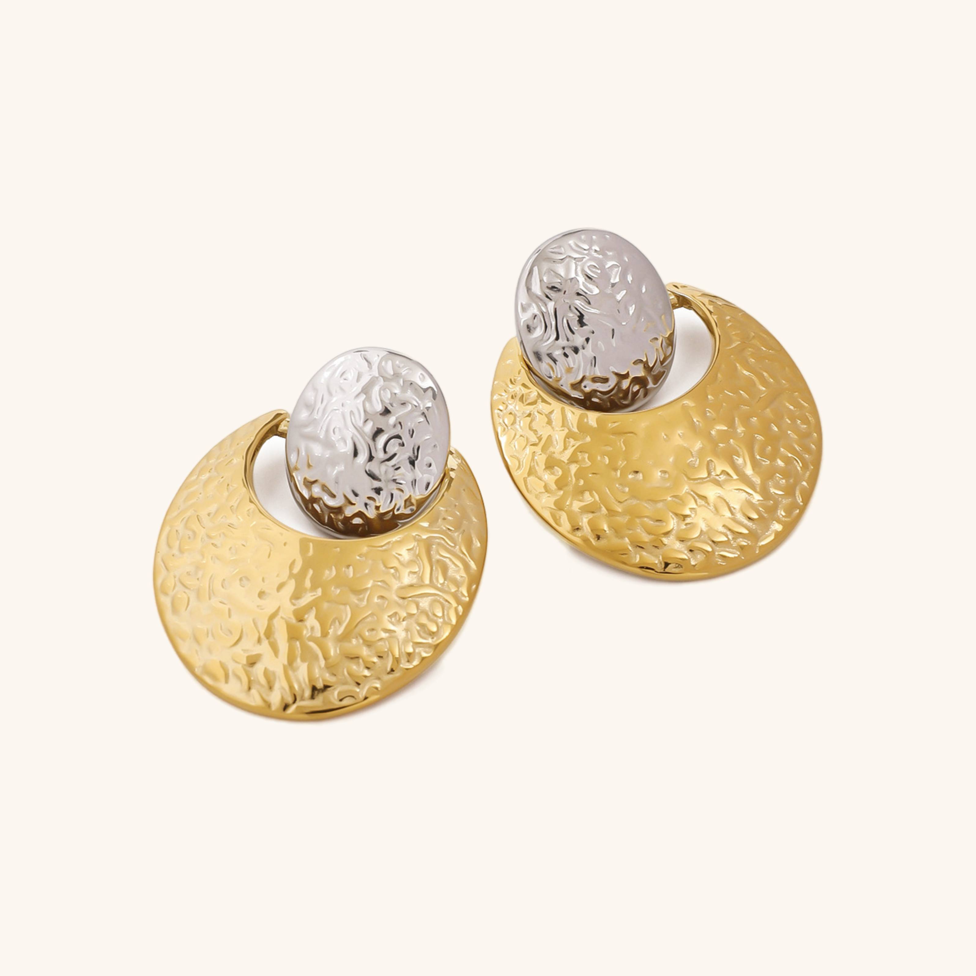 Shelly Two Tone Crescent Earrings Image