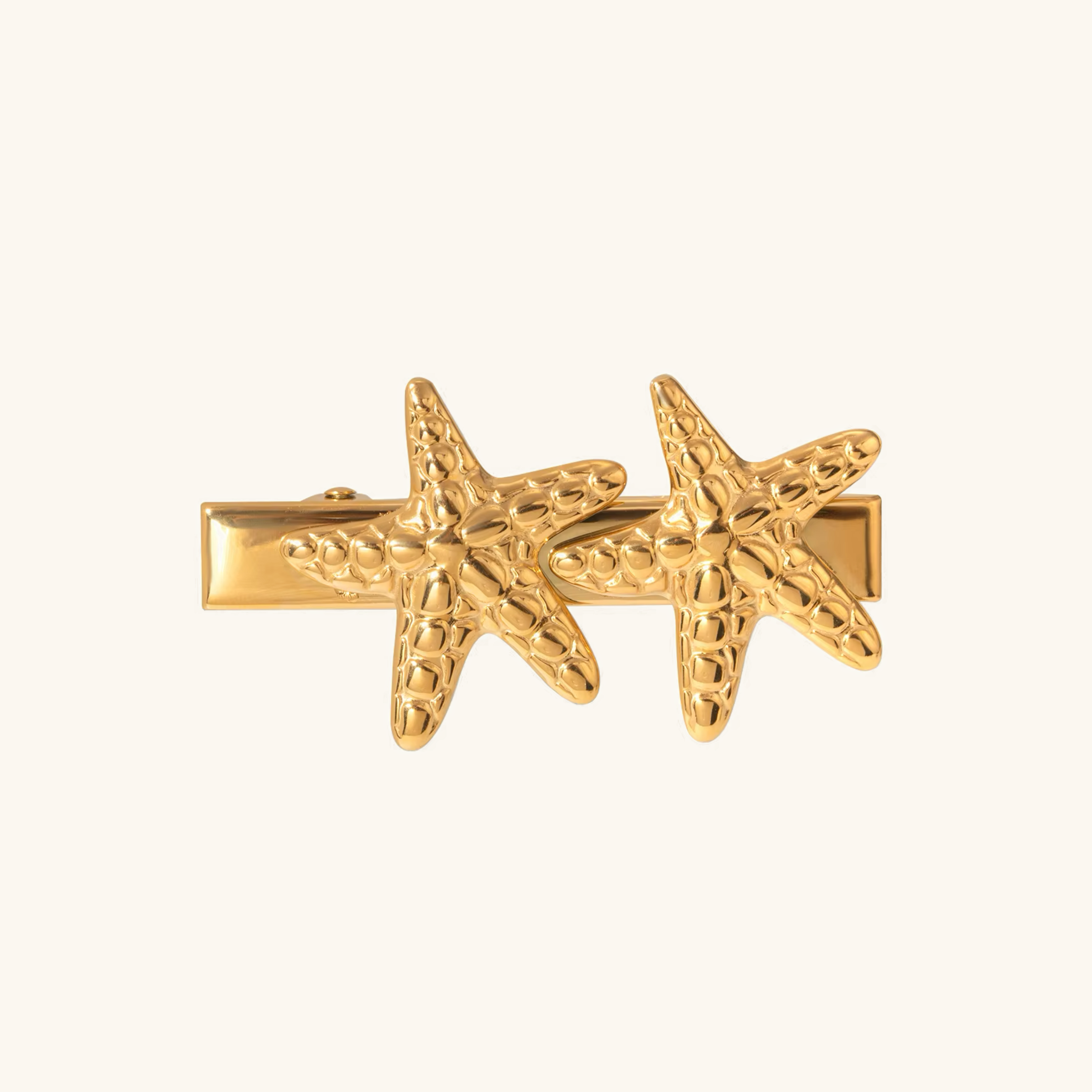 Tropical Starfish Gold Hair Clip Image