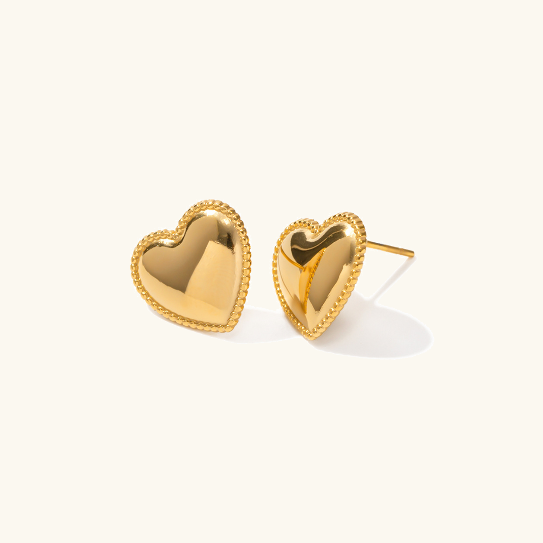 Ruth Heart Gold Earrings Image