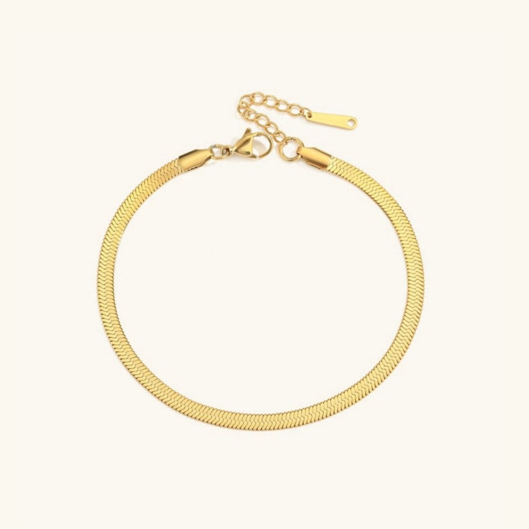 Gia Gold Herringbone Anklet Image