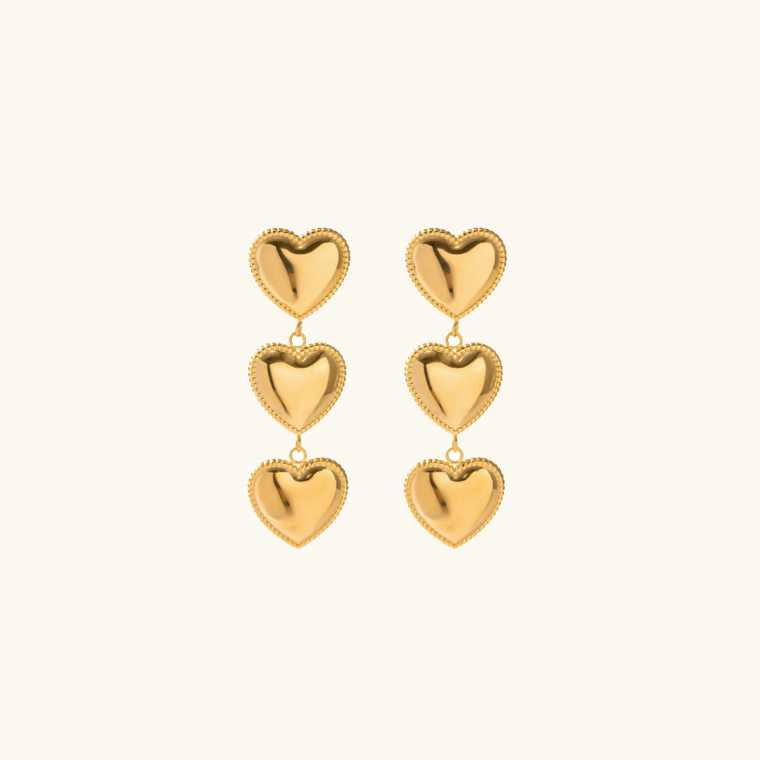 Aimee Gold Heart Earrings Image