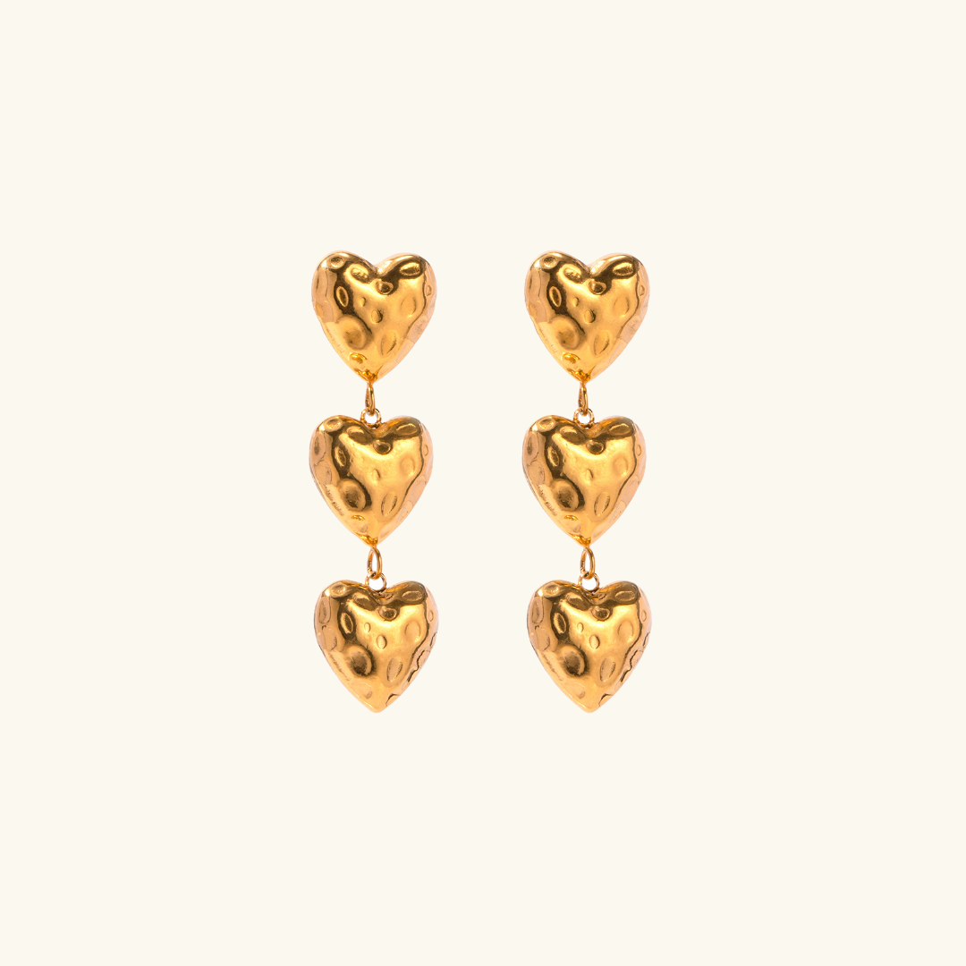 Heather Heart Gold Earrings Image