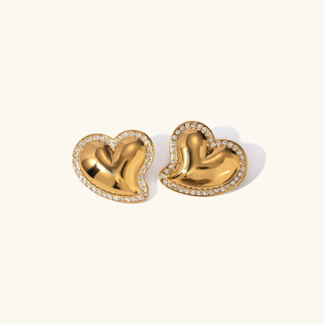 Holly Heart Gold Earrings Image