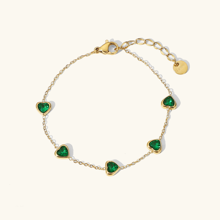 Francia Green Heart Bracelet