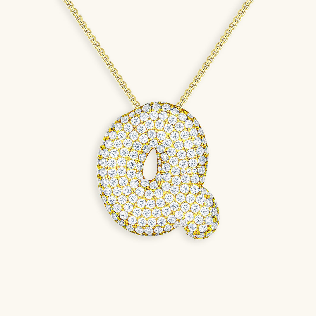 Bubble Initial Diamond Necklace Image