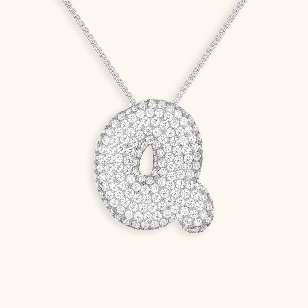 Bubble Initial Diamond Necklace Image