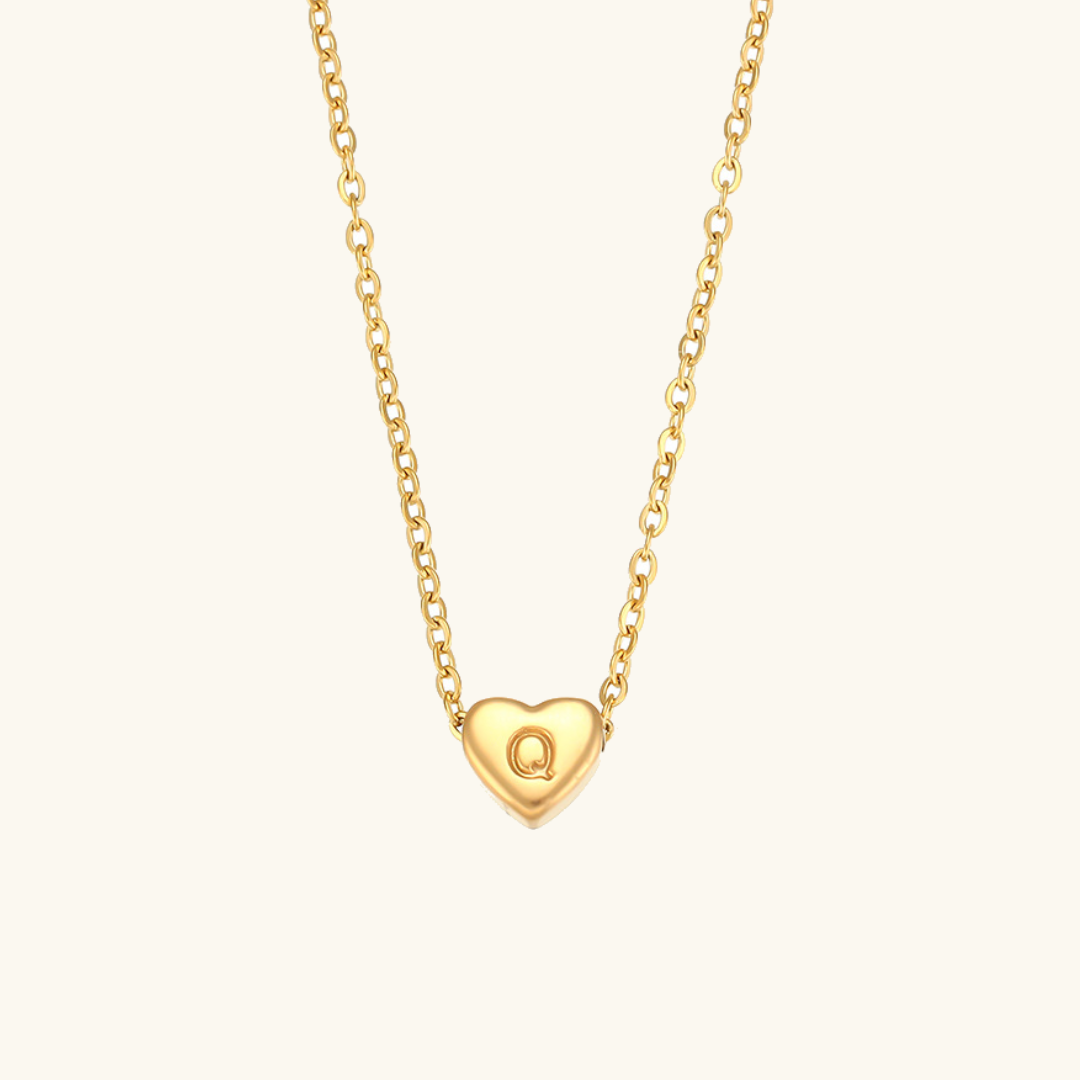 Heart Initial Gold Necklace Image