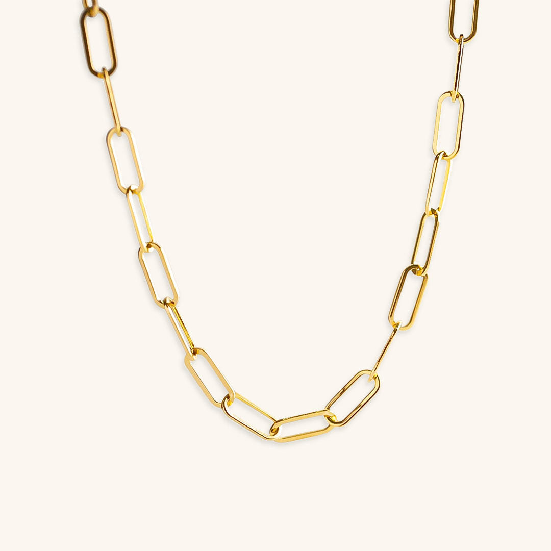 Ria Gold Paperclip Chain Necklace Image