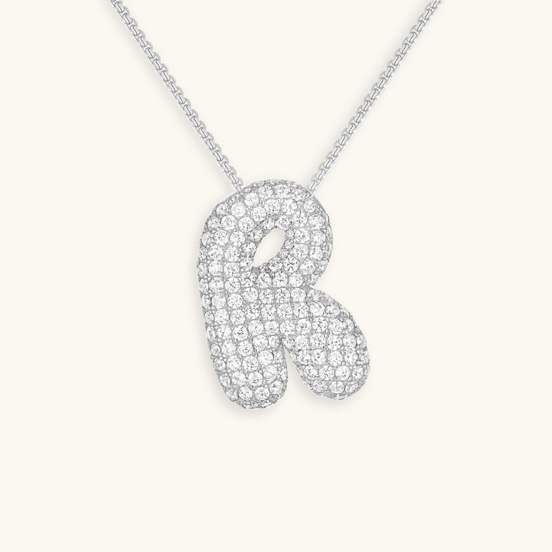 Bubble Initial Diamond Necklace Image