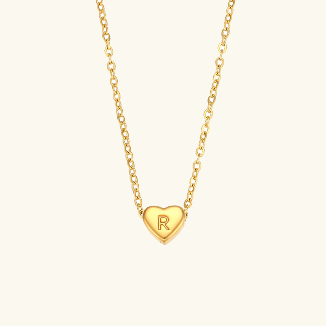 Heart Initial Gold Necklace Image