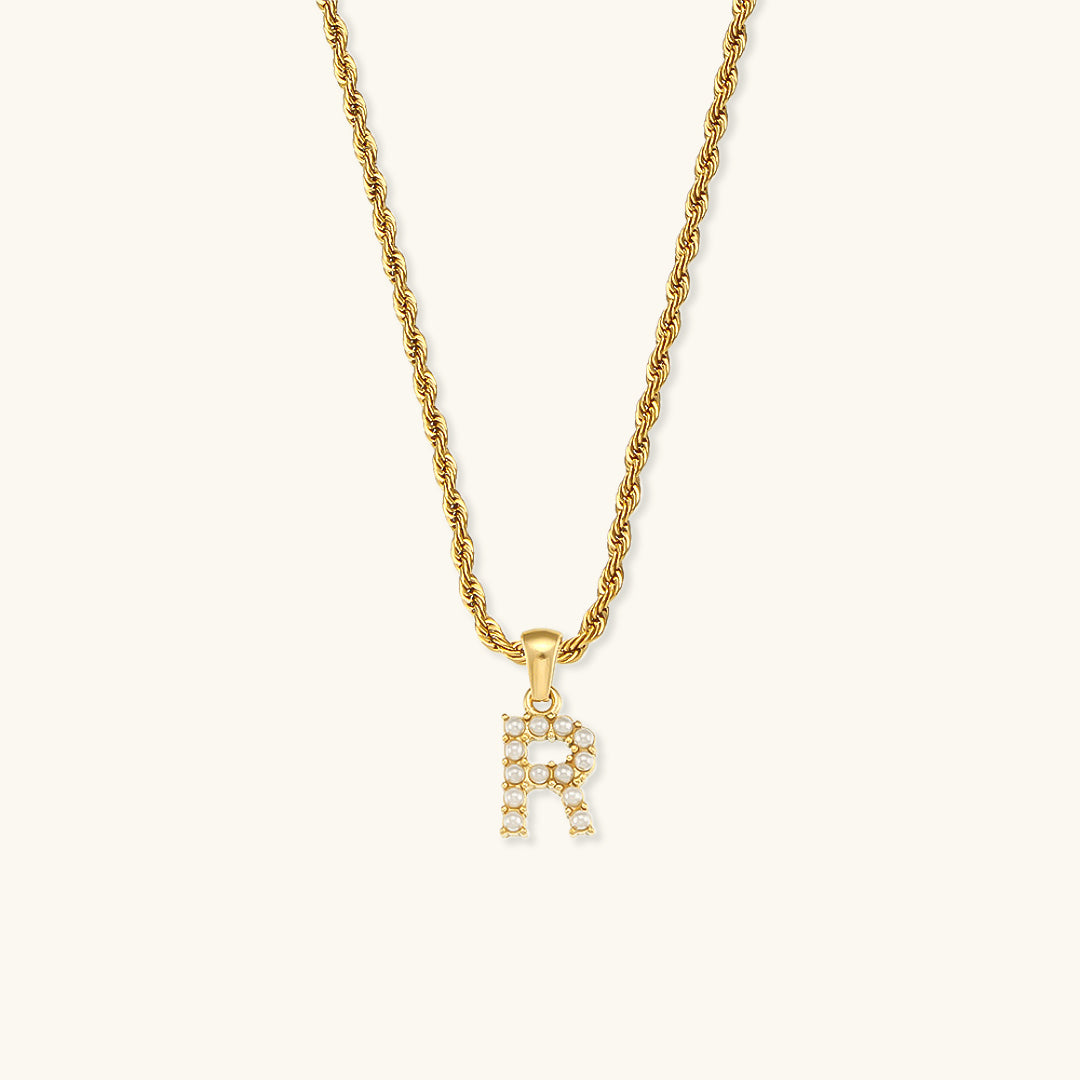 Elodie Initial Letter Pearl Necklace Image