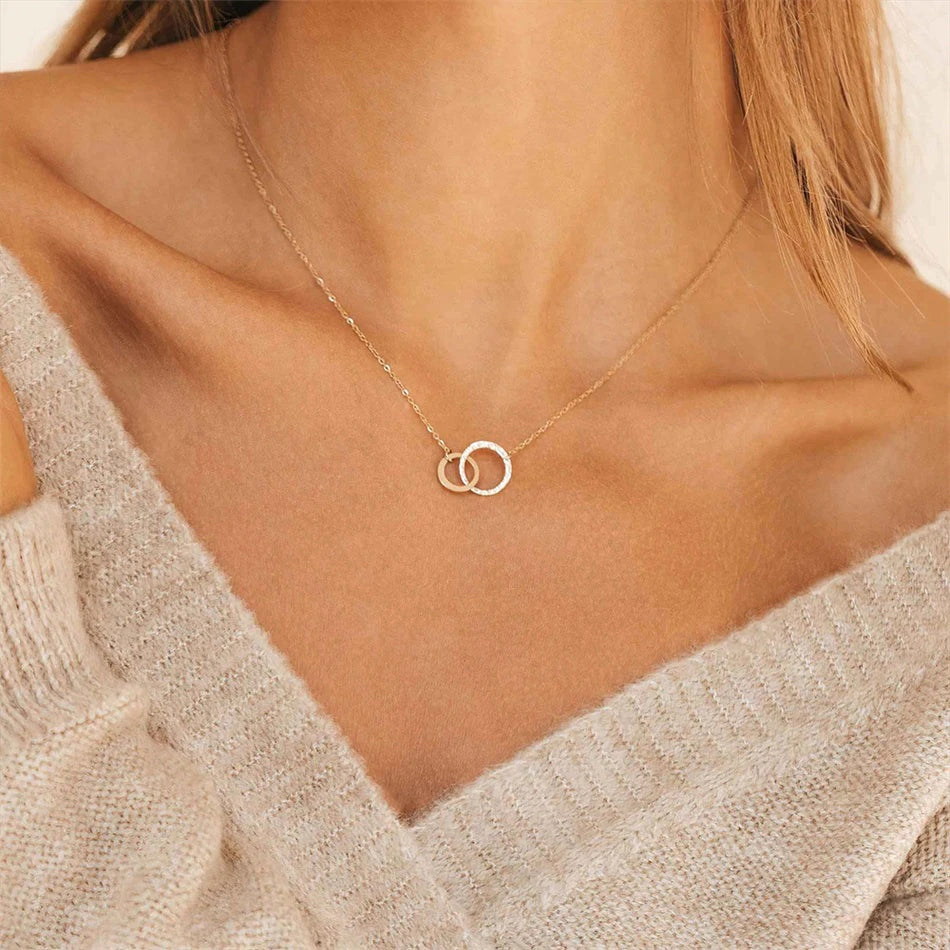 Isabelle Gold Hoop Necklace Image