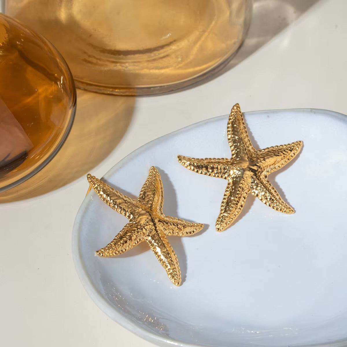 Serene Gold Starfish Earrings Image