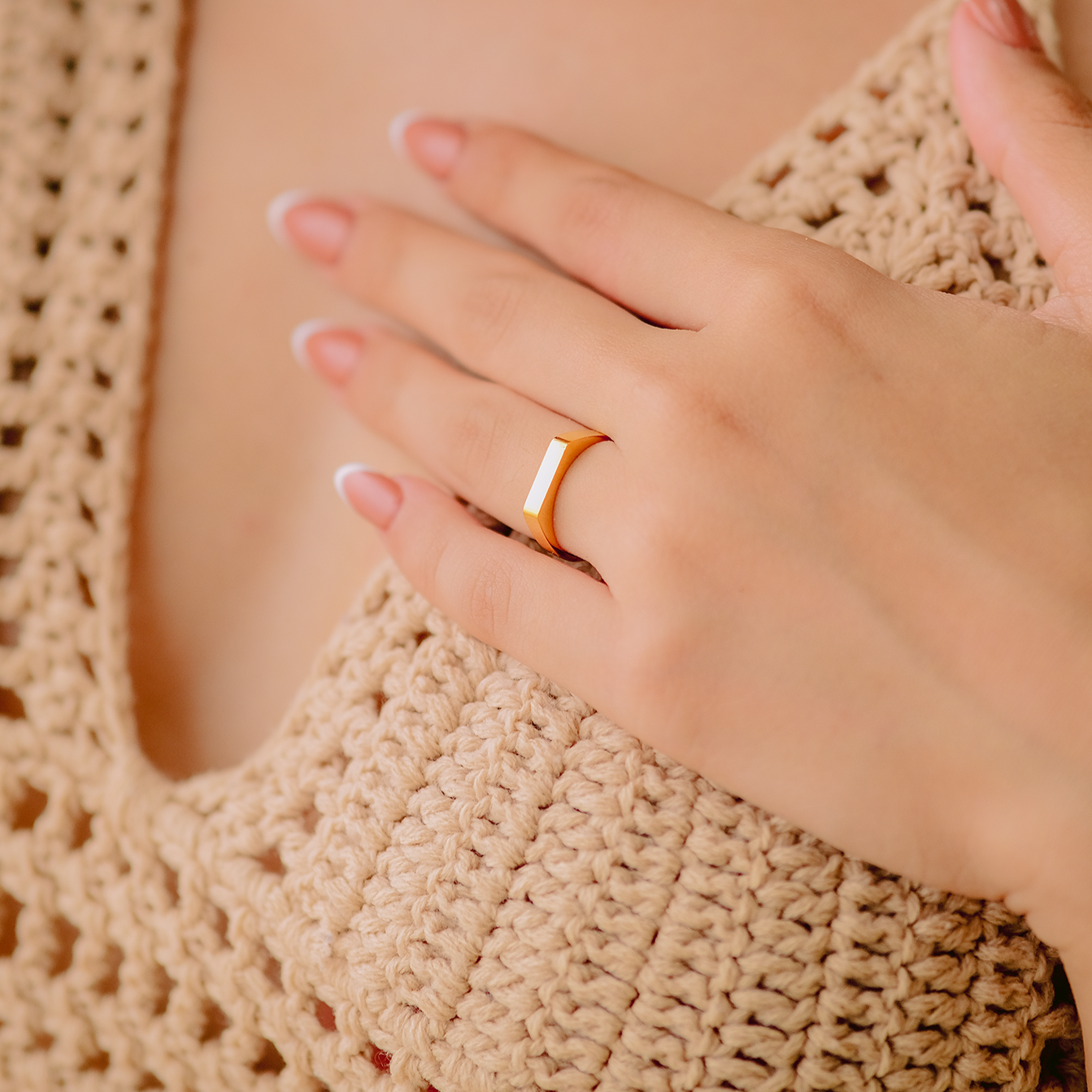 Sasha Geometric Gold Ring Image