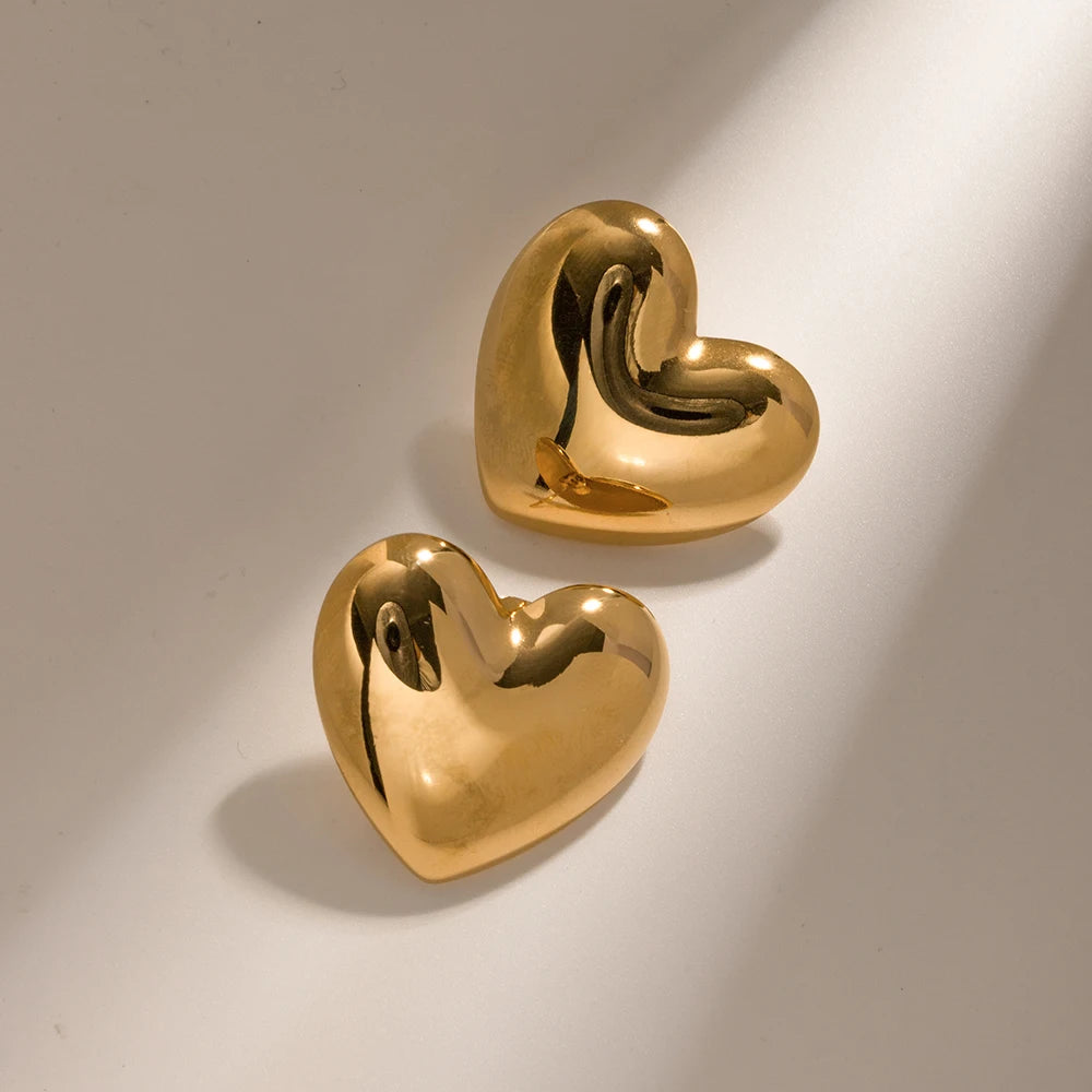 Aubree Gold Heart Earrings Image