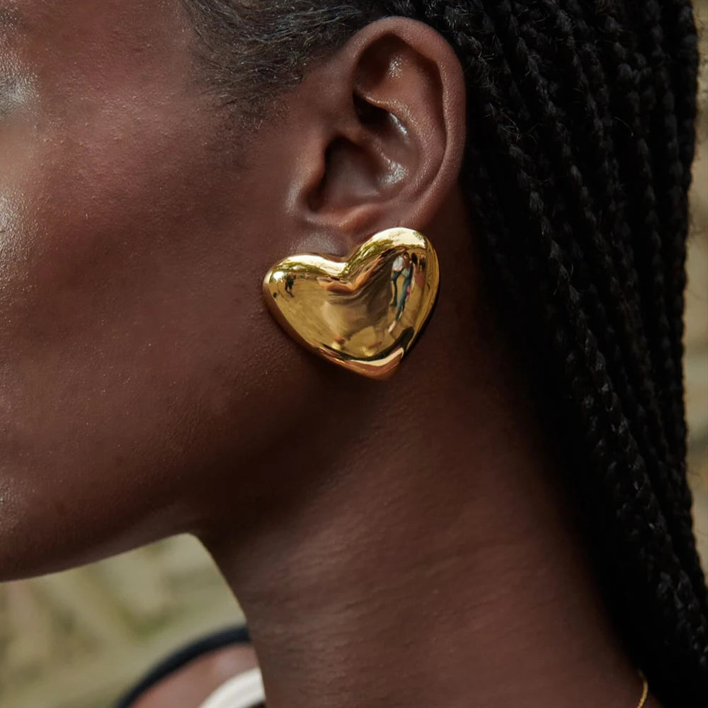 Aubree Gold Heart Earrings Image