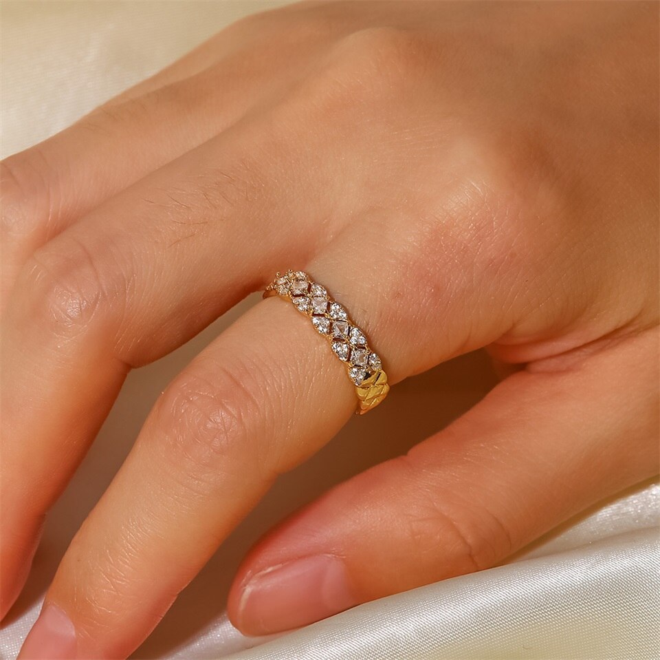 Camille Gold Patterned Ring Image