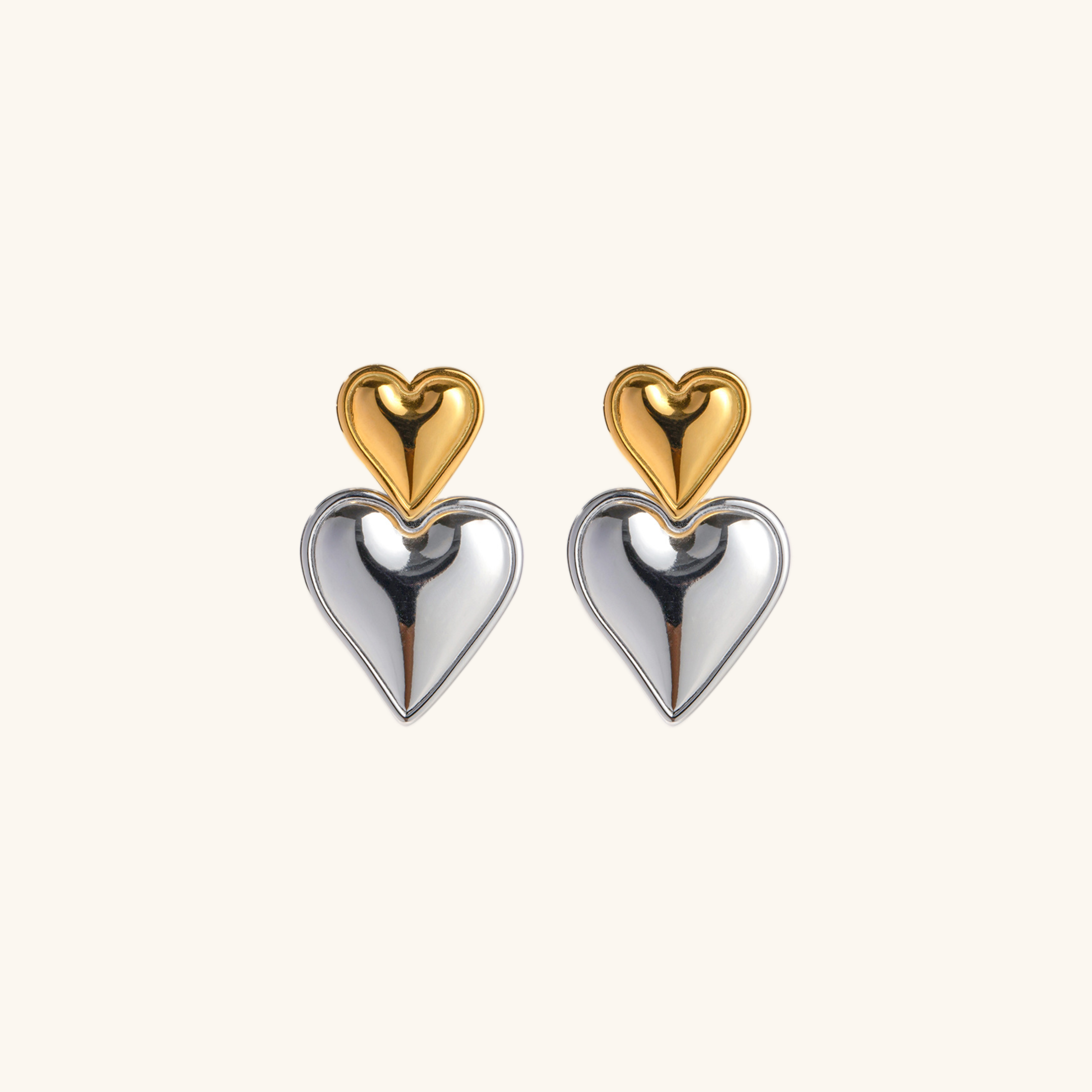 Zofia Two Tone Heart Earrings Image