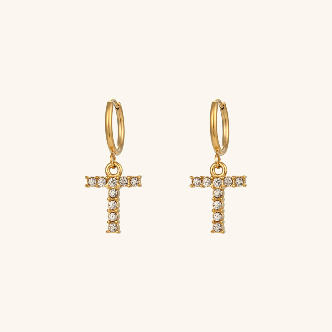 Wilhemina Initial Letter Earrings Image