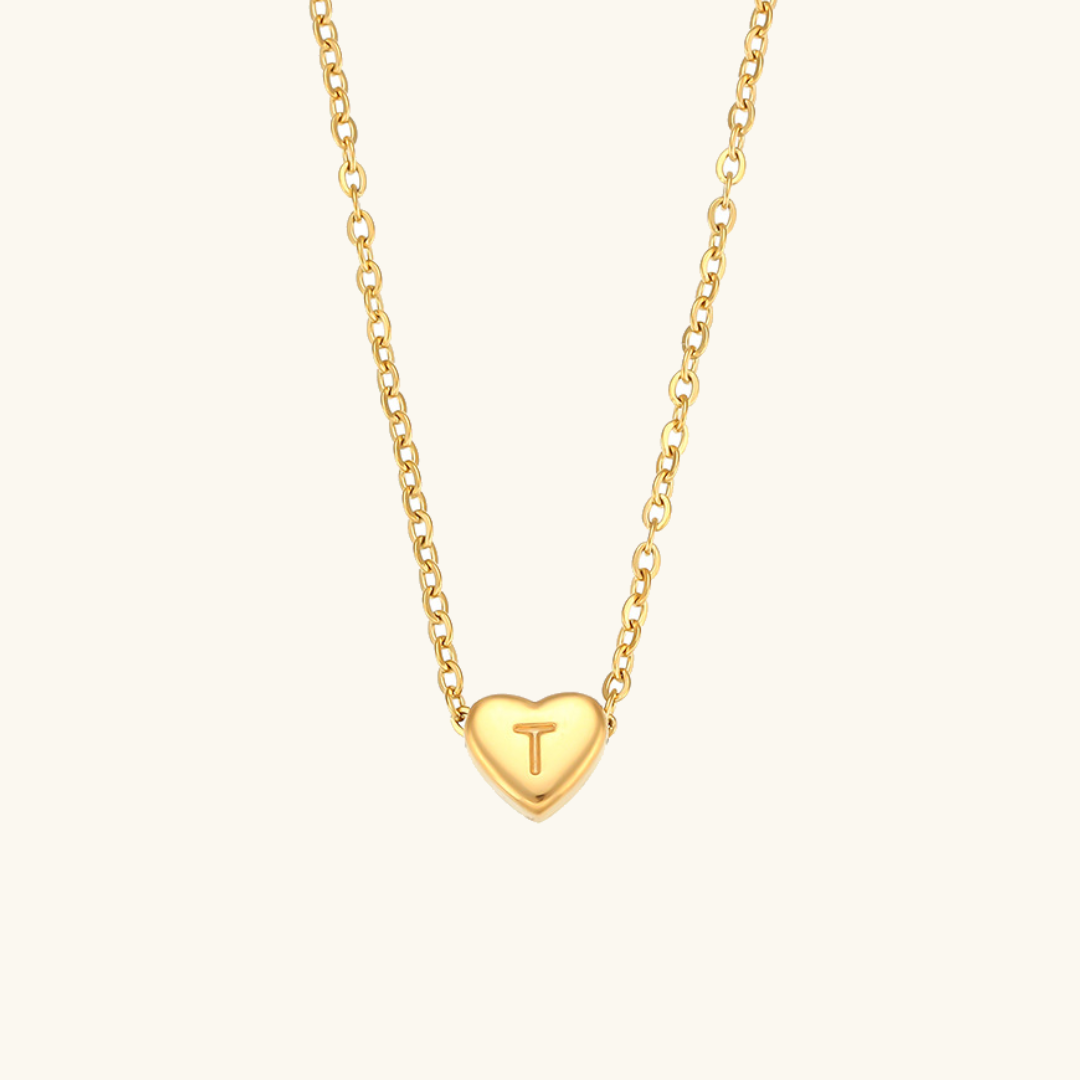 Heart Initial Gold Necklace Image