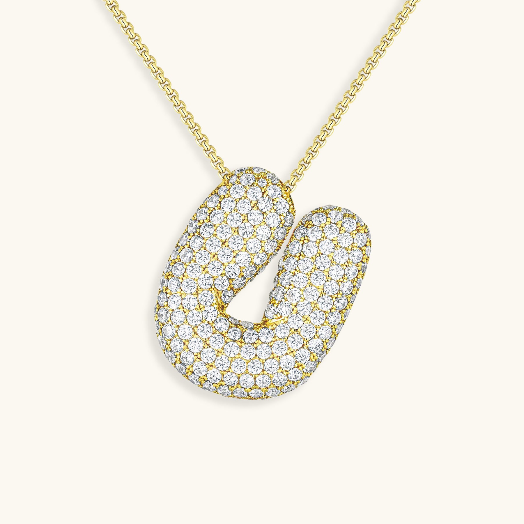 Bubble Initial Diamond Necklace Image