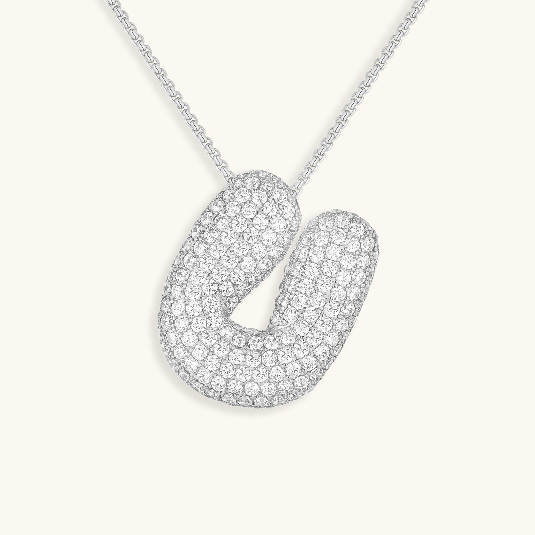 Bubble Initial Diamond Necklace Image