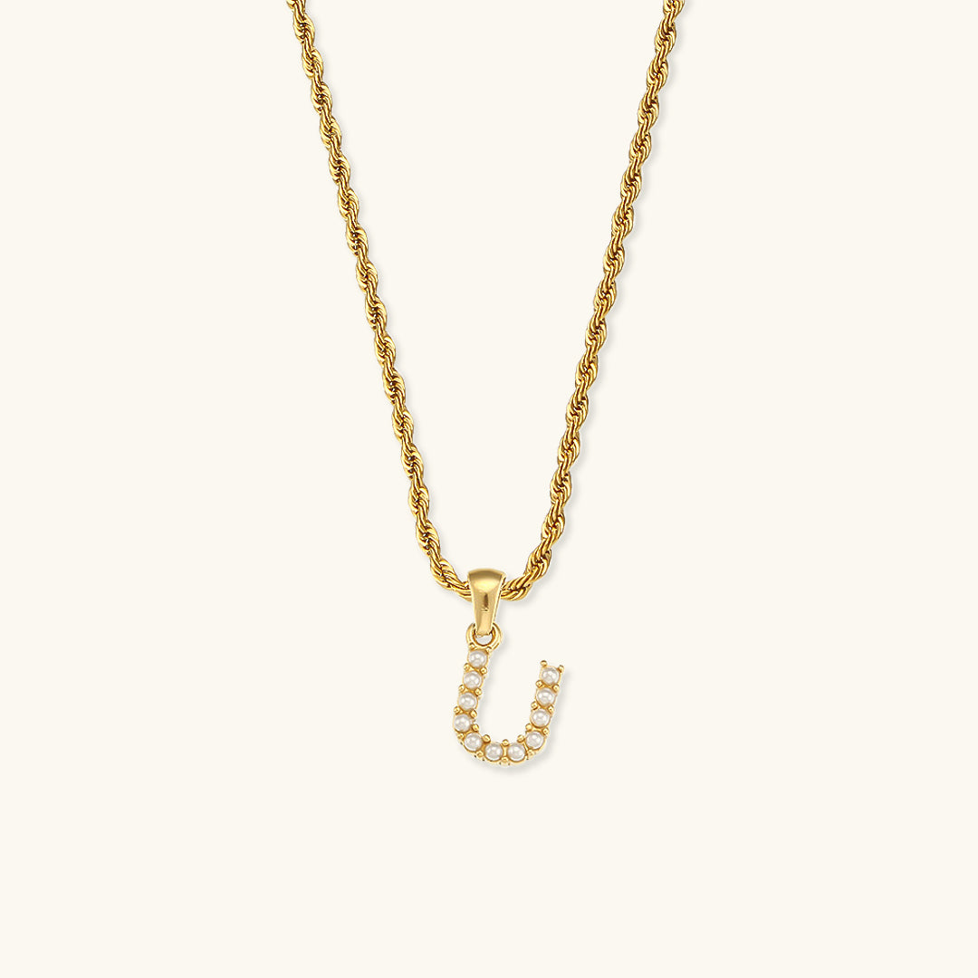 Elodie Initial Letter Pearl Necklace Image