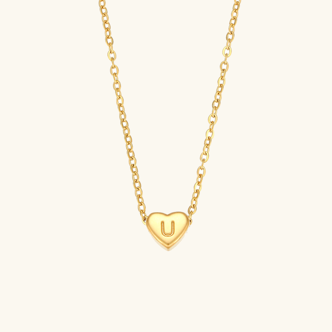 Heart Initial Gold Necklace Image