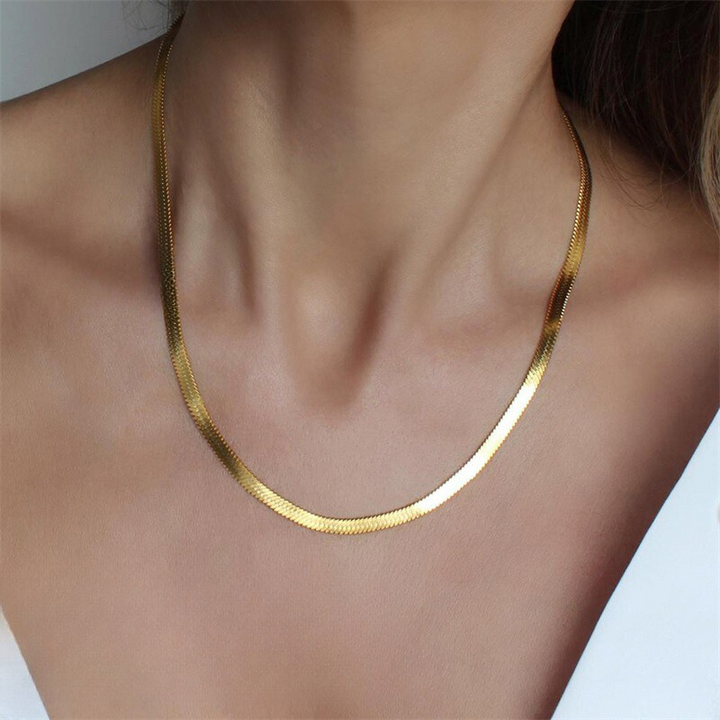 Elizabeth Gold Herringbone Necklace