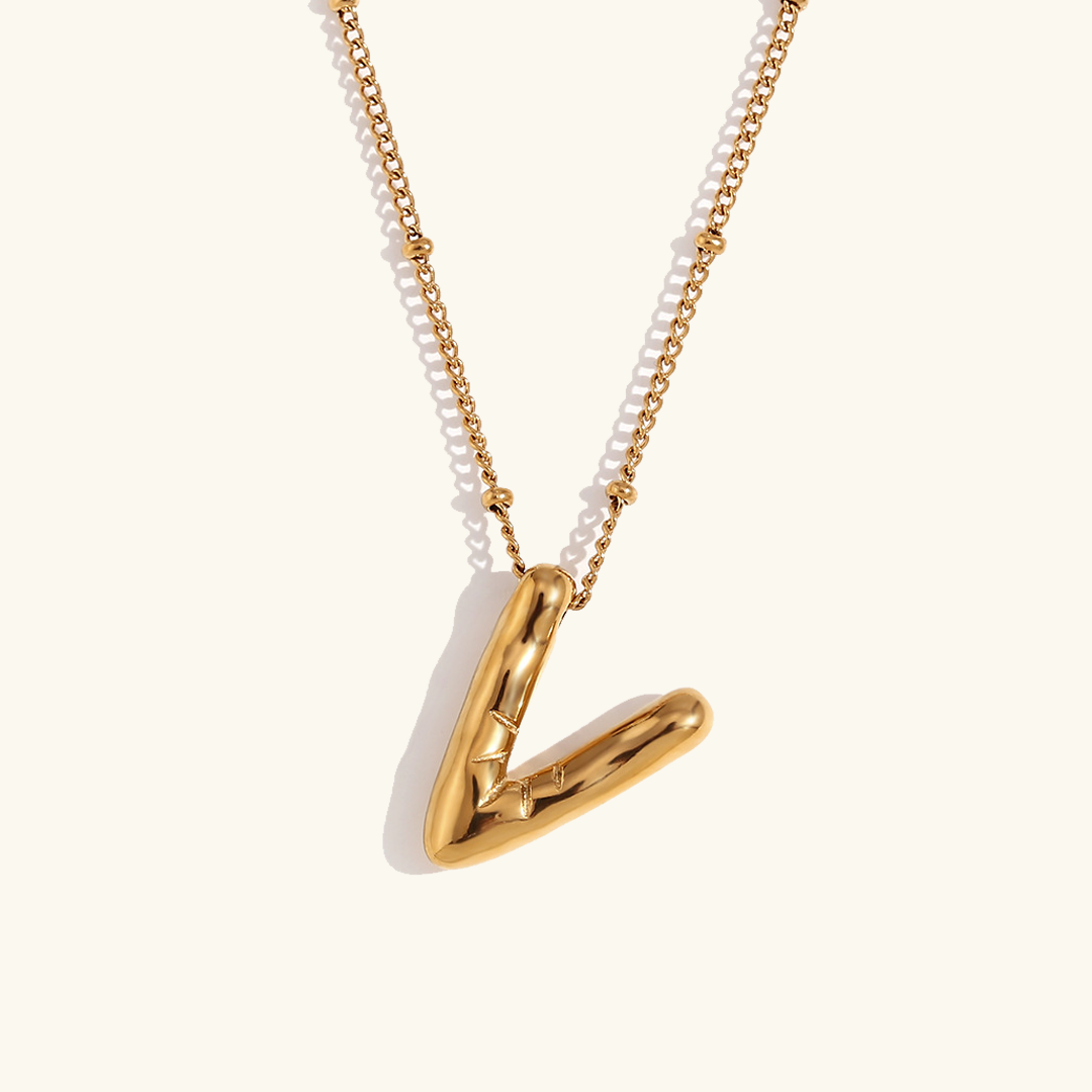 Balloon Gold Initial Necklace