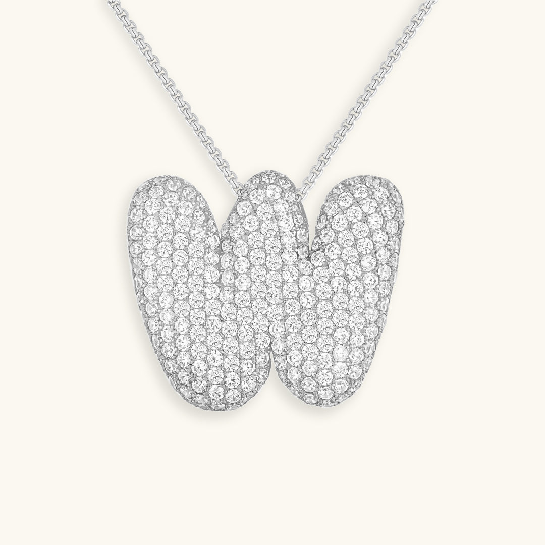 Bubble Initial Diamond Necklace Image