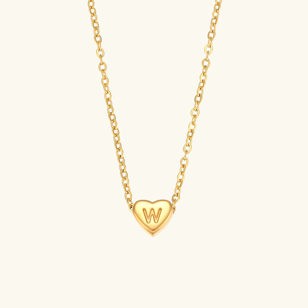 Heart Initial Gold Necklace Image