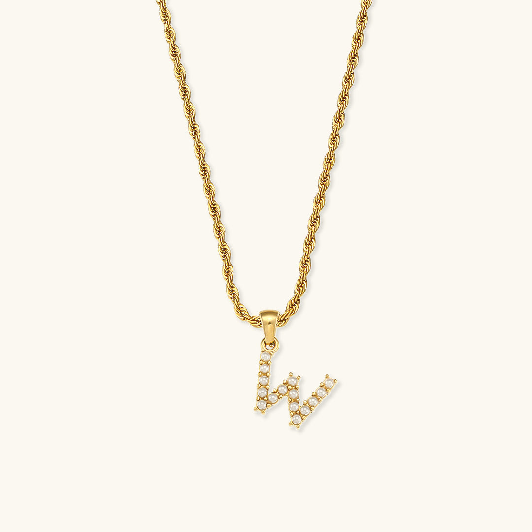 Elodie Initial Letter Pearl Necklace Image