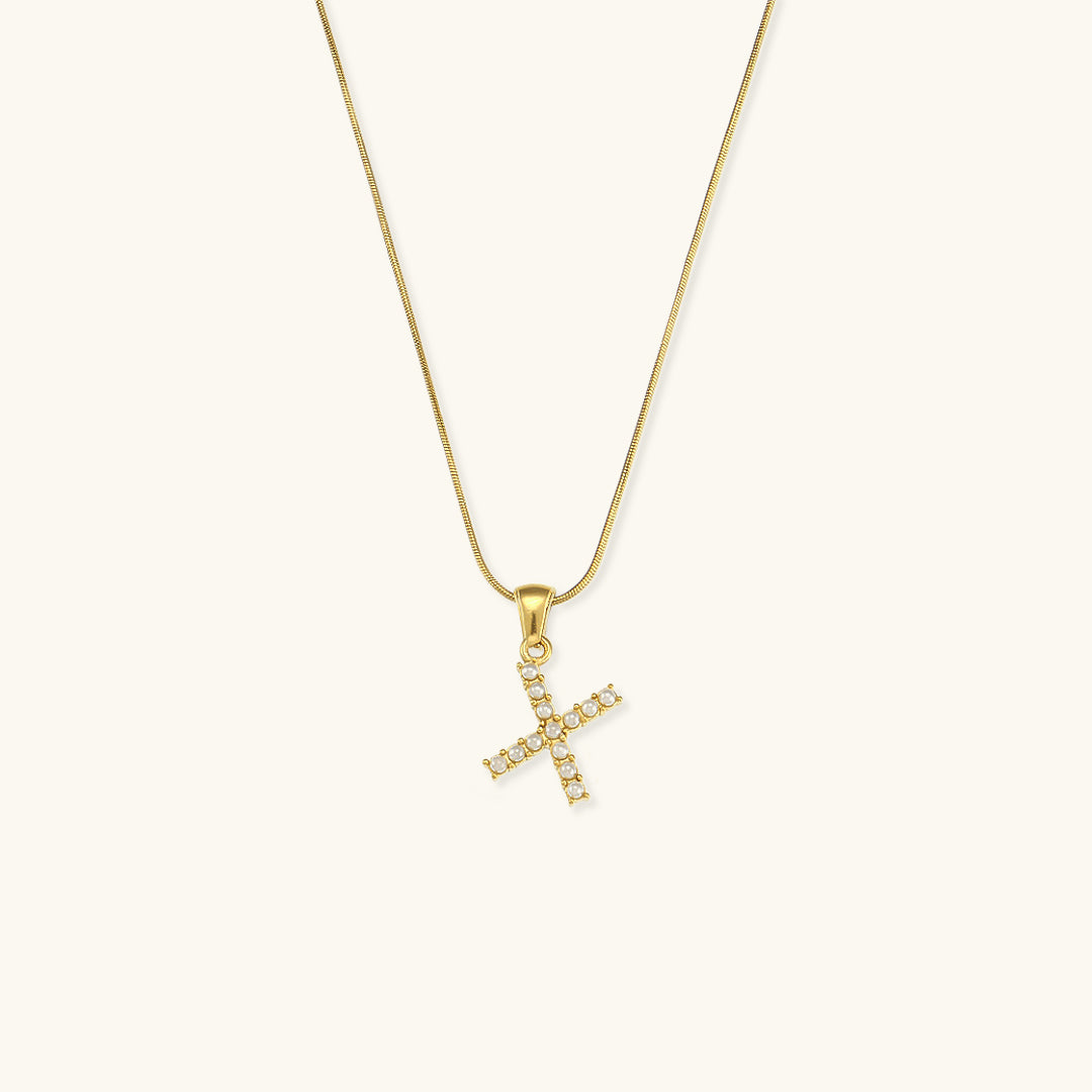 Augustine Initial Letter Pearl Necklace Image