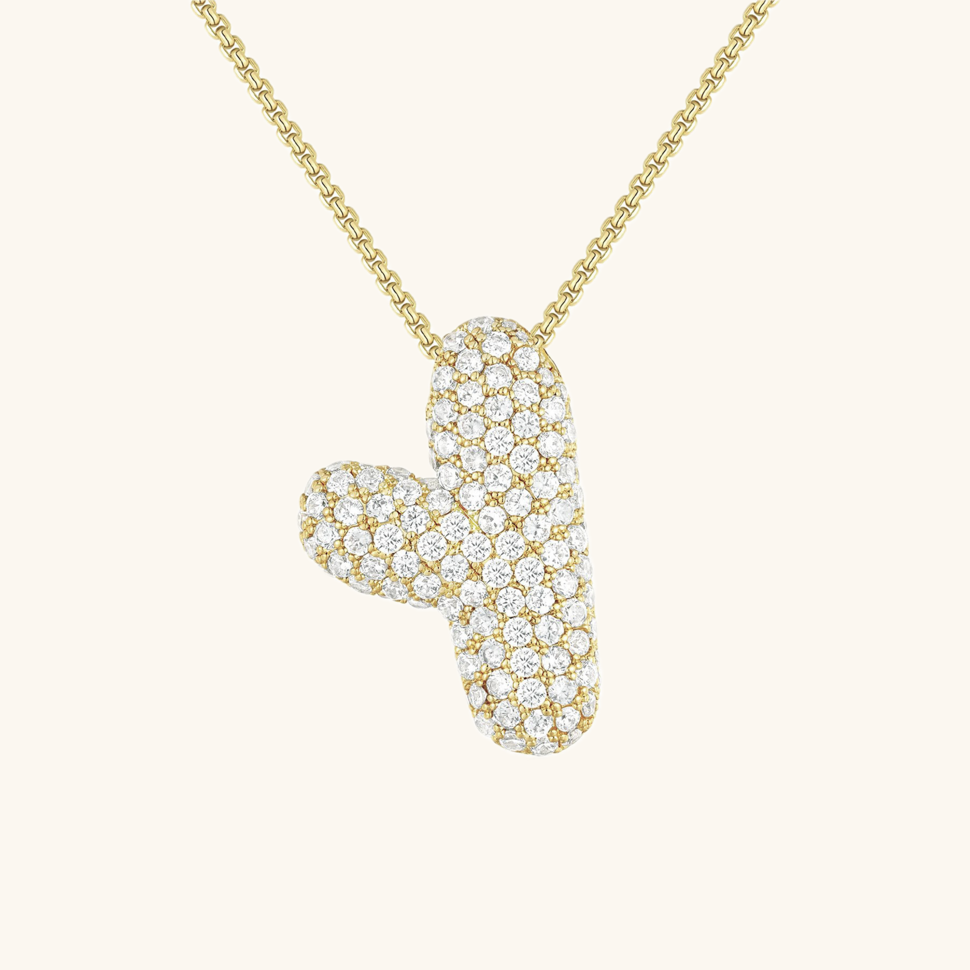 Bubble Initial Diamond Necklace Image