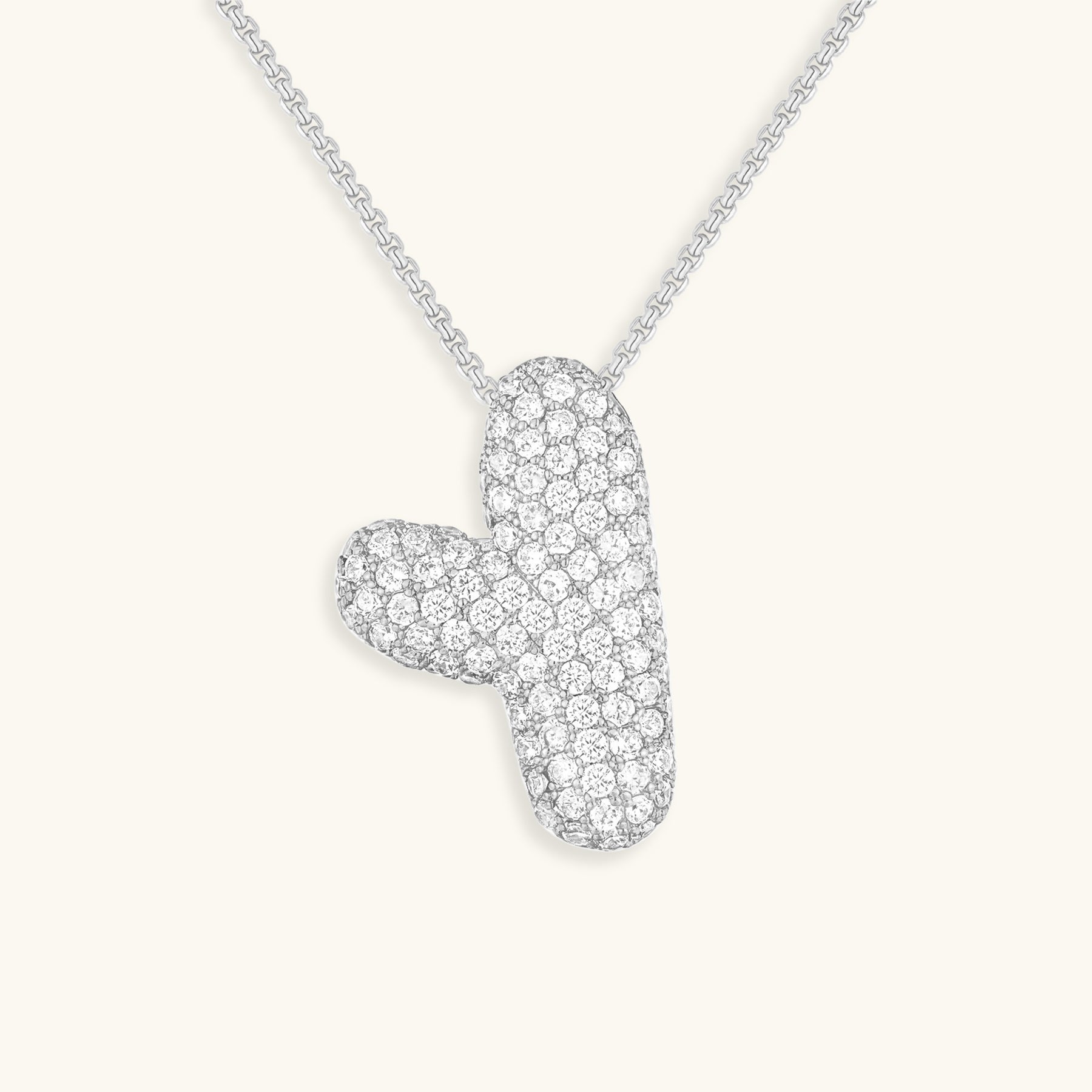 Bubble Initial Diamond Necklace Image